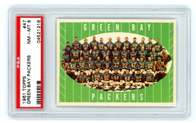 1961 Topps #47 Green Bay Packers PSA 8 NM-MT