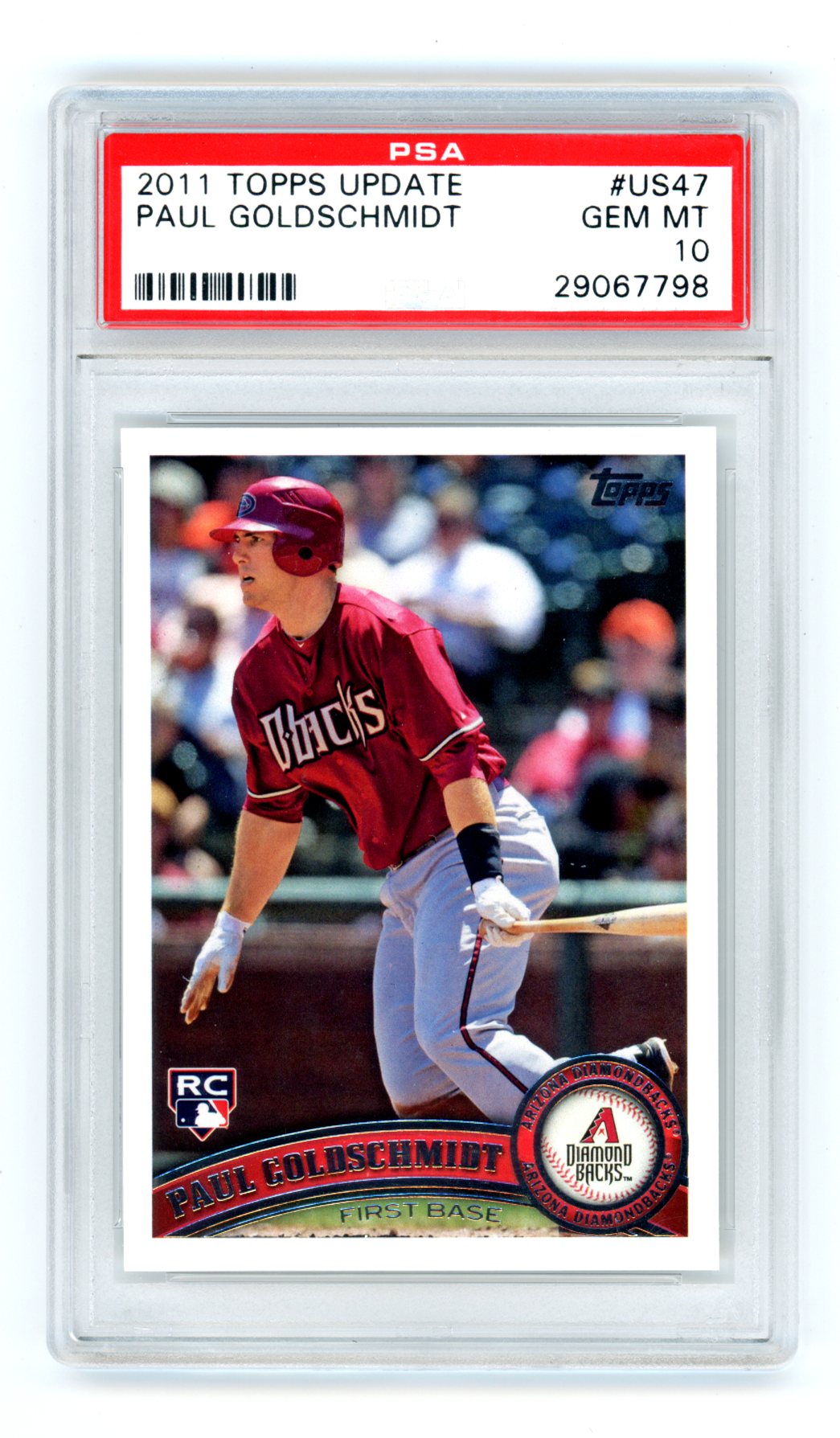 2011 Topps Update #US47 Paul Goldschmidt Rookie Card PSA 10 Gem Mint ...